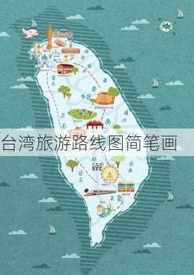 台湾旅游路线图简笔画