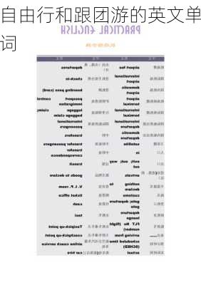 自由行和跟团游的英文单词