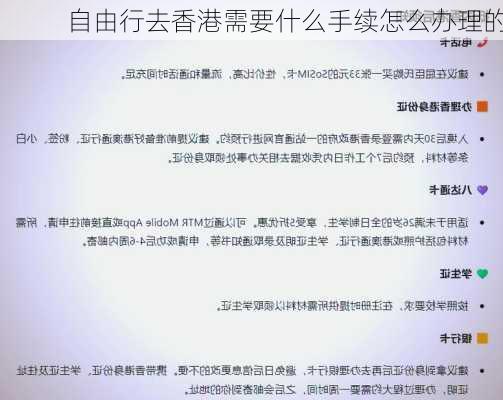 自由行去香港需要什么手续怎么办理的