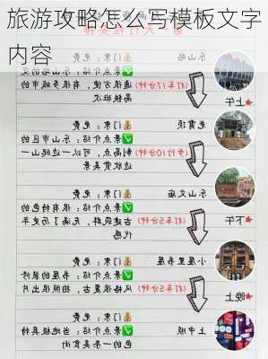 旅游攻略怎么写模板文字内容