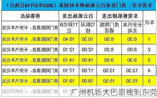 广州机场大巴路线到东莞