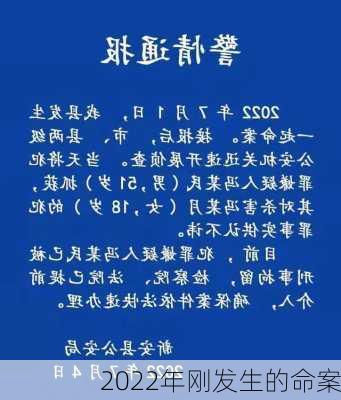 2022年刚发生的命案